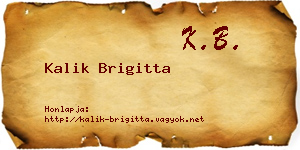 Kalik Brigitta névjegykártya